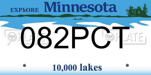 082PCT Minnesota License Plate