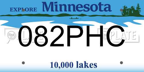 082PHC Minnesota License Plate
