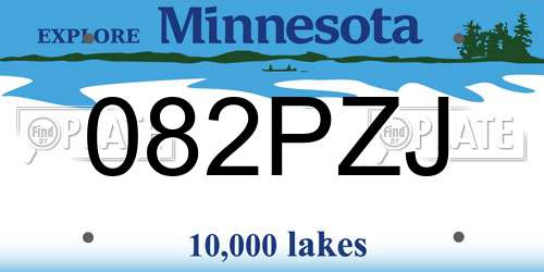 082PZJ Minnesota License Plate
