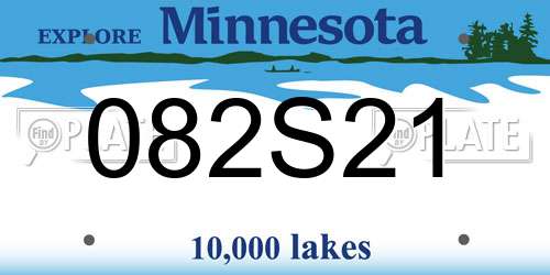 082S21 Minnesota License Plate