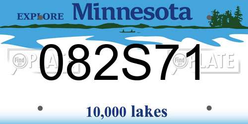 082S71 Minnesota License Plate