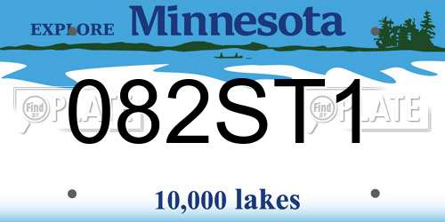 082ST1 Minnesota License Plate