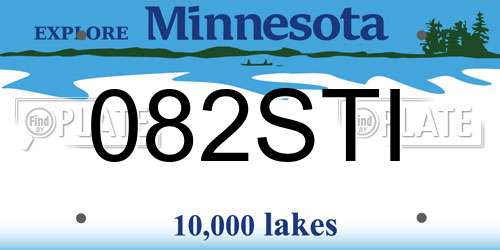 082STI Minnesota License Plate
