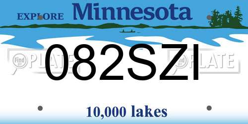 082SZI Minnesota License Plate