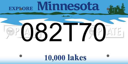082T70 Minnesota License Plate