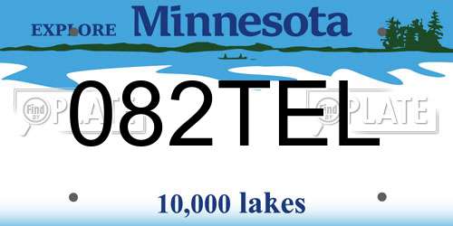 082TEL Minnesota License Plate