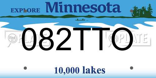 082TTO Minnesota License Plate