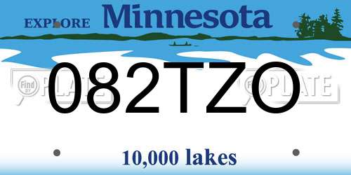 082TZO Minnesota License Plate