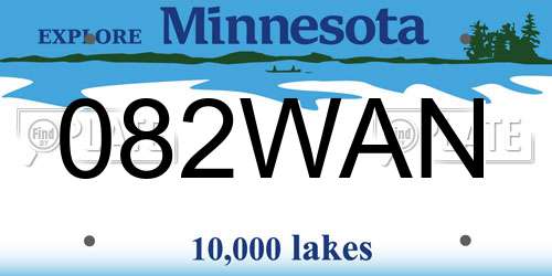 082WAN Minnesota License Plate