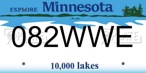 082WWE Minnesota License Plate