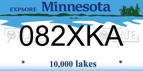 082XKA Minnesota License Plate