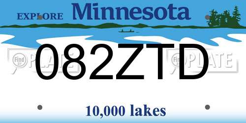 082ZTD Minnesota License Plate