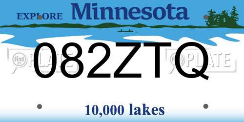 082ZTQ Minnesota License Plate