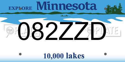 082ZZD Minnesota License Plate