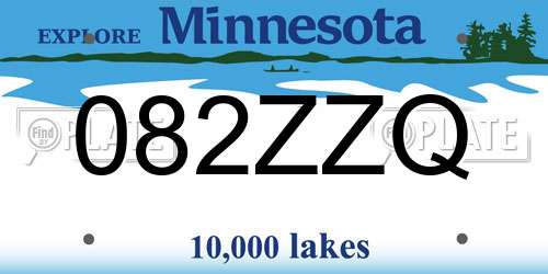 082ZZQ Minnesota License Plate