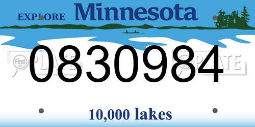 0830984 Minnesota License Plate