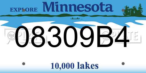 08309B4 Minnesota License Plate