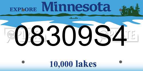 08309S4 Minnesota License Plate