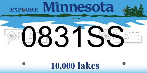 0831SS Minnesota License Plate