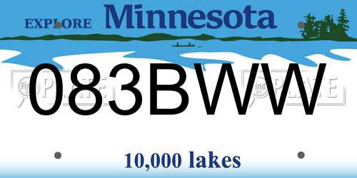 083BWW Minnesota License Plate