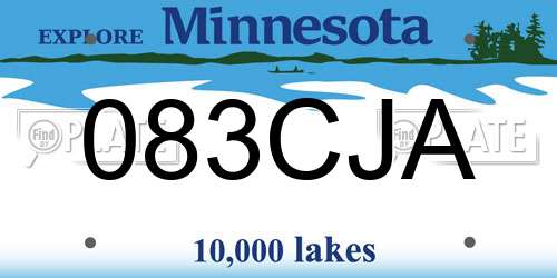 083CJA Minnesota License Plate