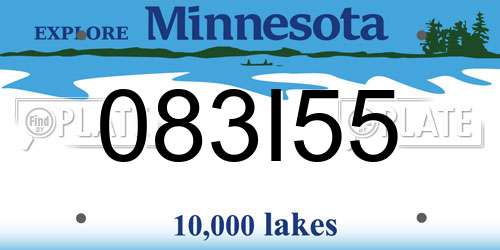 083I55 Minnesota License Plate