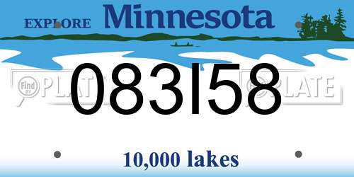 083I58 Minnesota License Plate