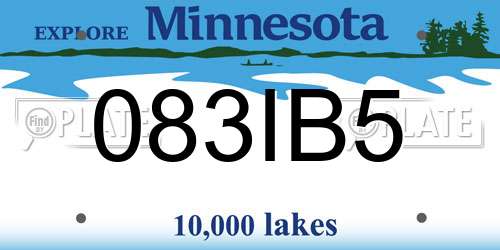 083IB5 Minnesota License Plate