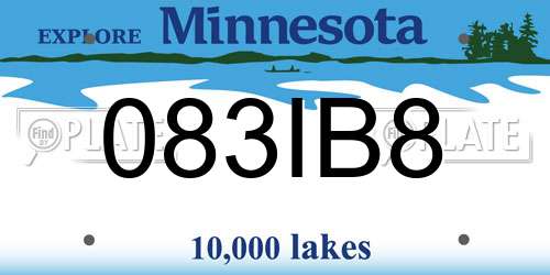 083IB8 Minnesota License Plate
