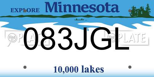 083JGL Minnesota License Plate