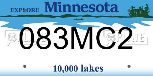 083MC2 Minnesota License Plate
