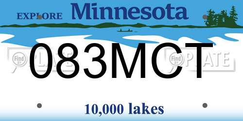 083MCT Minnesota License Plate