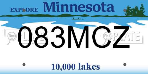 083MCZ Minnesota License Plate