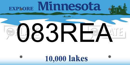 083REA Minnesota License Plate
