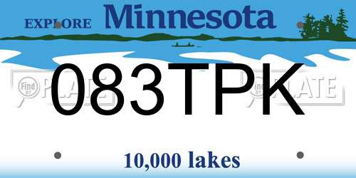 083TPK Minnesota License Plate