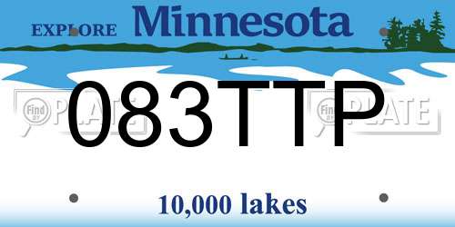 083TTP Minnesota License Plate
