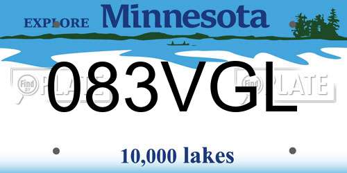 083VGL Minnesota License Plate