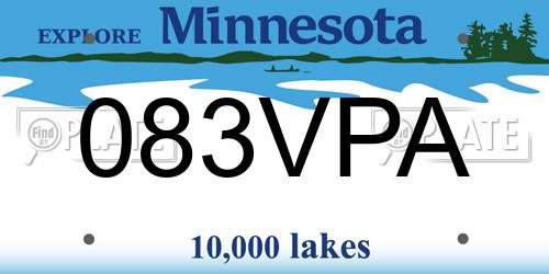 083VPA Minnesota License Plate