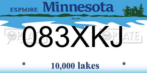 083XKJ Minnesota License Plate