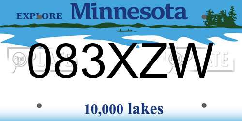 083XZW Minnesota License Plate