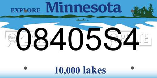 08405S4 Minnesota License Plate