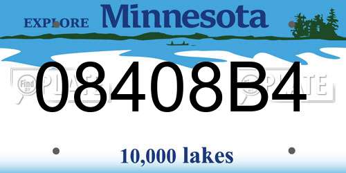 08408B4 Minnesota License Plate