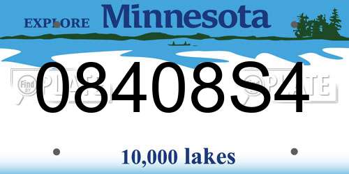 08408S4 Minnesota License Plate