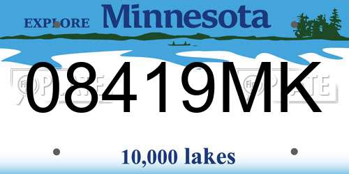 08419MK Minnesota License Plate