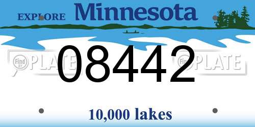 08442 Minnesota License Plate