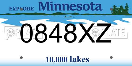 0848XZ Minnesota License Plate