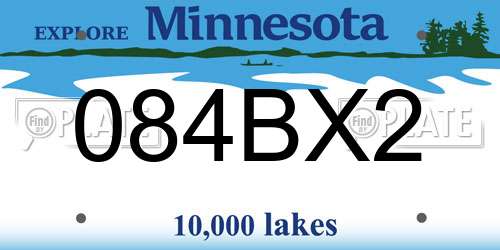 084BX2 Minnesota License Plate