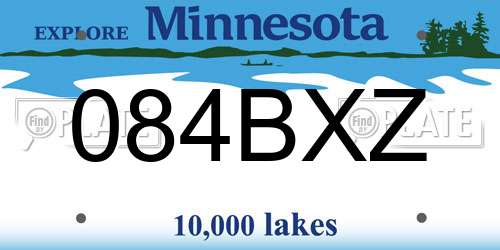 084BXZ Minnesota License Plate