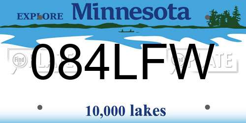 084LFW Minnesota License Plate