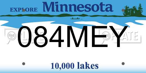 084MEY Minnesota License Plate